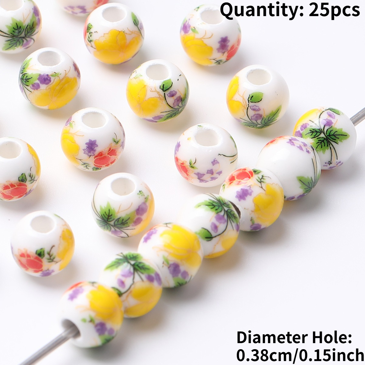25pcs Vintage Ceramic Beads for DIY Jewelry Making